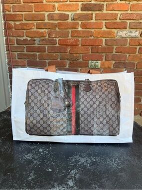 Printed Canvas Tote Bag with Brown Straps - Designer-Inspired